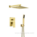 Brushed Brass Wall Mounted Concealed Shower Set